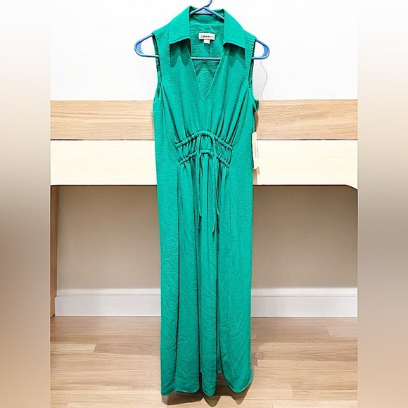 Calvin Klein Green Sleeveless Dress size 2 NWT length 55in pit to pit 15in - Picture 1 of 6